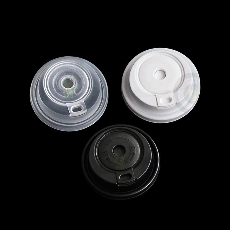 90mm Frosted Clear PP Lid With Connection Colorful Reusable Hot Coffee Cup Lid
