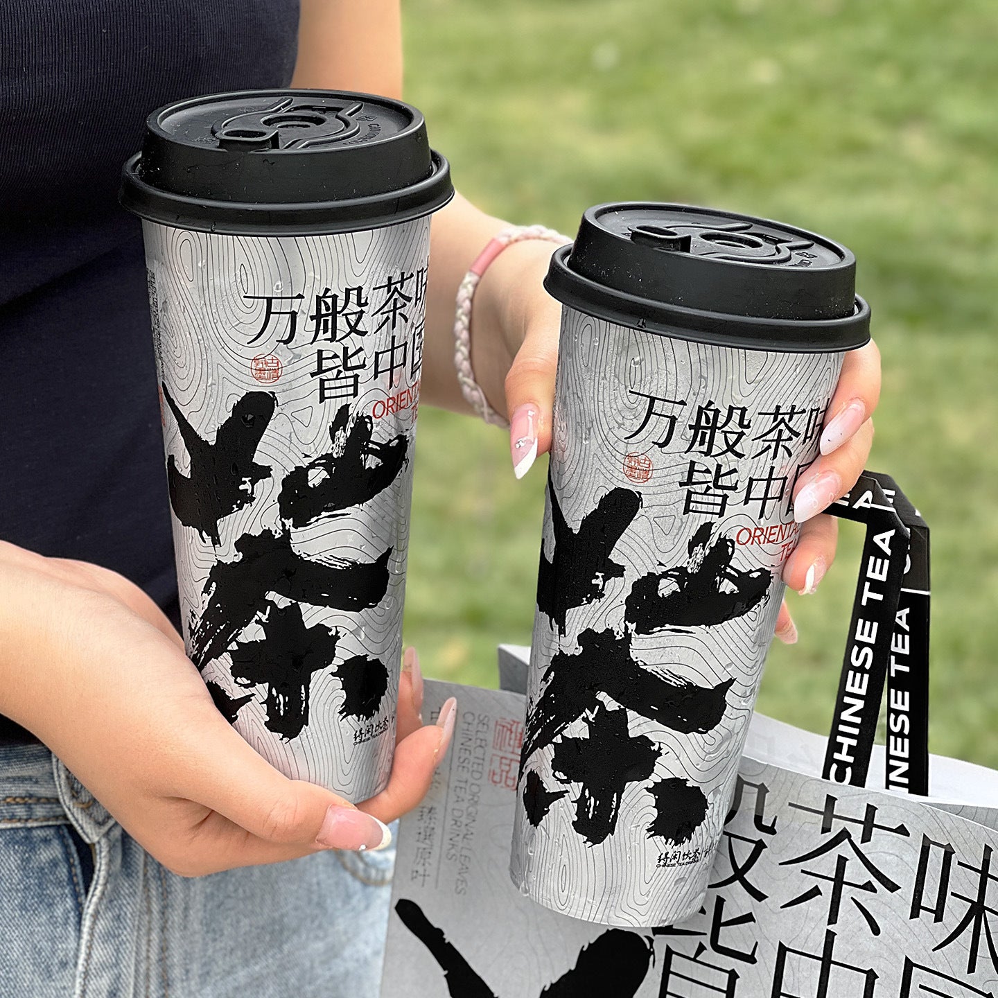In-Mold Injection Molded Cup, 90mm Diameter 700ml Milk Tea Cup, Disposable Commercial Use
