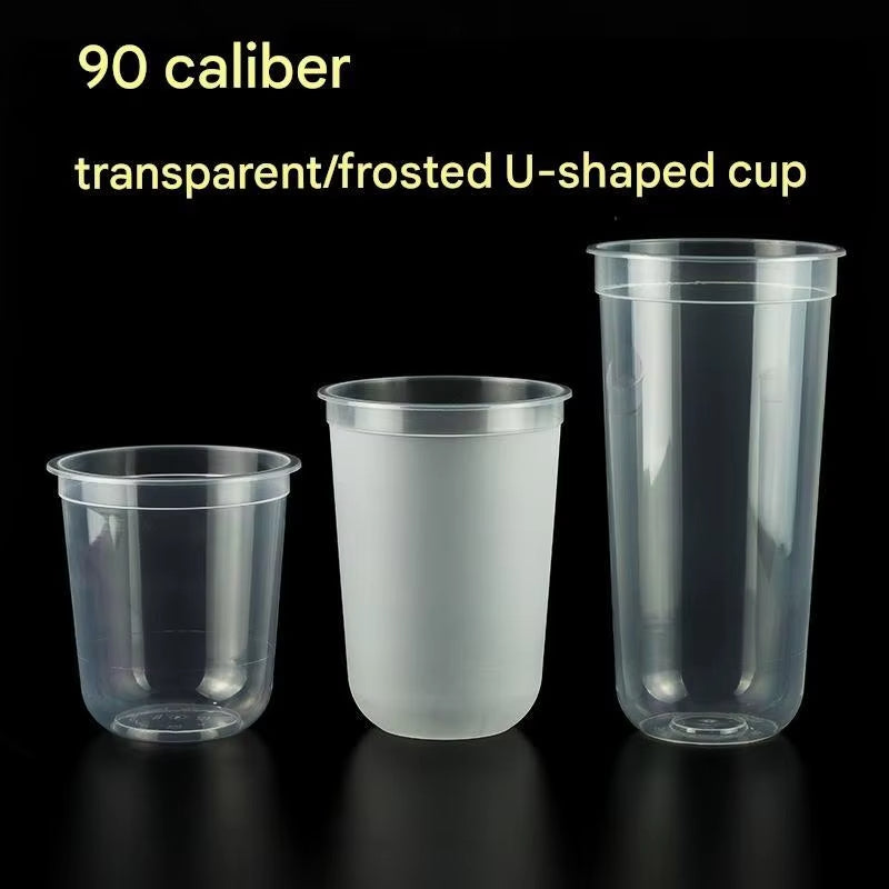 Cold Drink Plastic Cups-Dia 90mm 10 12 14 16 18 20oz U Shape Plastic Cups